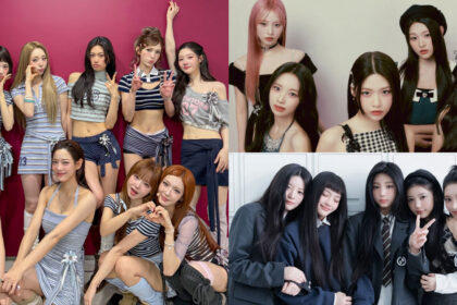 K-pop girl group I.O.I performing on stage for their 10th anniversary comeback