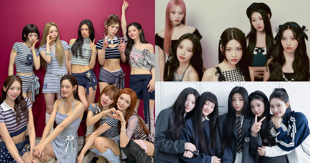 K-pop girl group I.O.I performing on stage for their 10th anniversary comeback