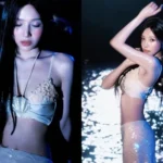 Red Velvet Joy wearing a seashell top and mermaid ear accessories under blue light for Velvet Summer teaser