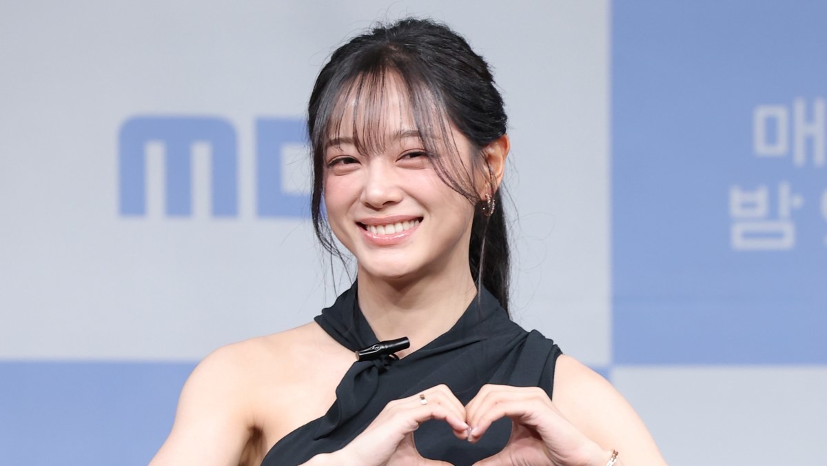 Actress Kim Sejeong smiling at a promotional event for her recent drama