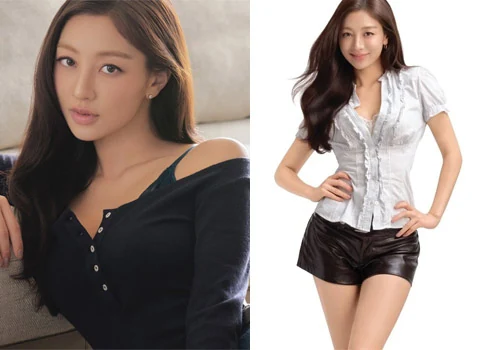 TWICE Jihyo wearing black underwear and a navy off-the-shoulder knit top