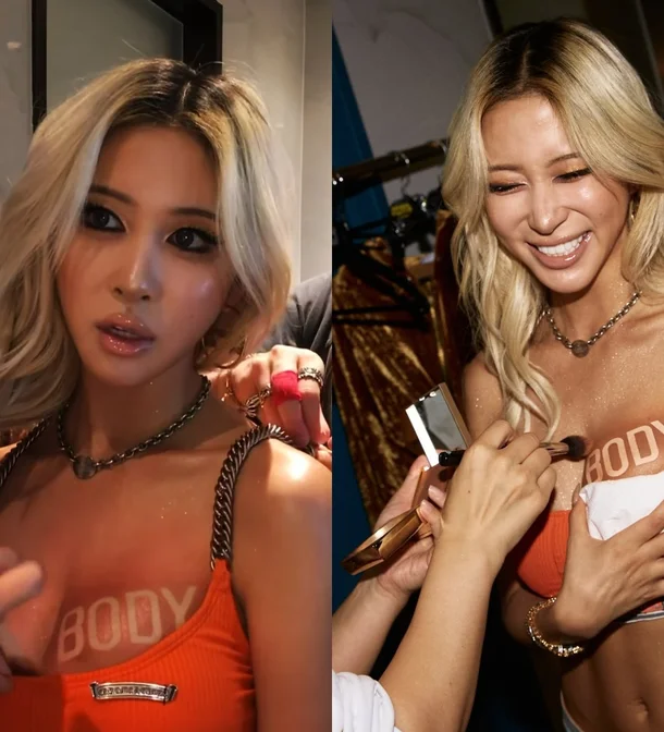 Dayoung, body painting on her chest… 'Stealing eyes' with her toned abs 134186780.1