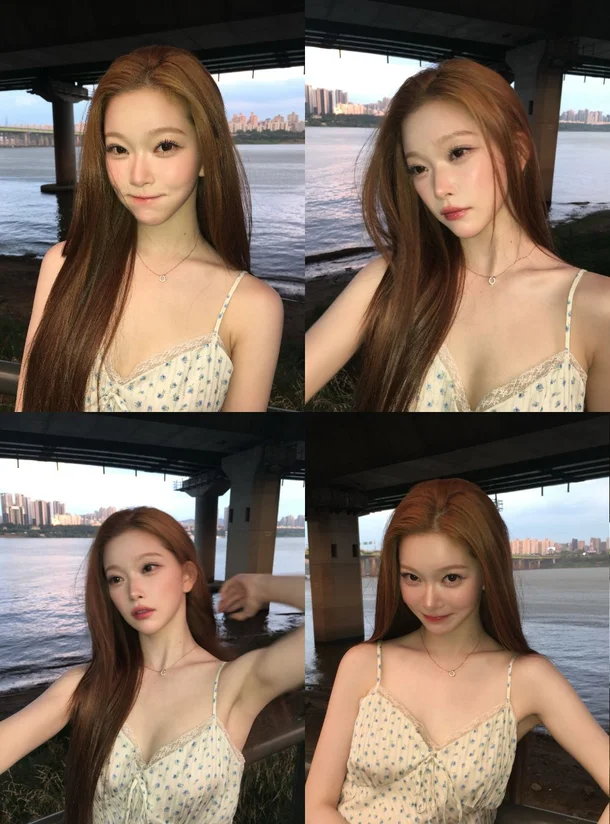 Billlie's Tsuki Shows Off Her Delicate Collarbone by the Han River in a Stunning "Slip Dress" Look billlie tsuki han river summer slip dress photos 1