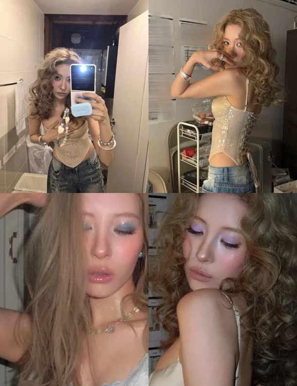 Sunmi Stunning in Corset Top and Hippie Perm—Stepping Straight Out of Her New Music Video sunmi forever july music video corset top hippie perm 2