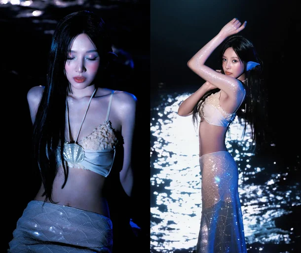"A Mermaid Princess Bathed in Blue Light": Red Velvet's Joy Captures Attention with Stunning Visuals red velvet joy velvet summer mermaid concept teaser 1