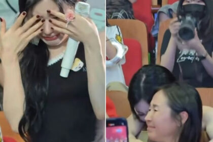 ITZY Chaeryeong holding hands and embracing her mother Choi Sun-young at ITZY fan meeting