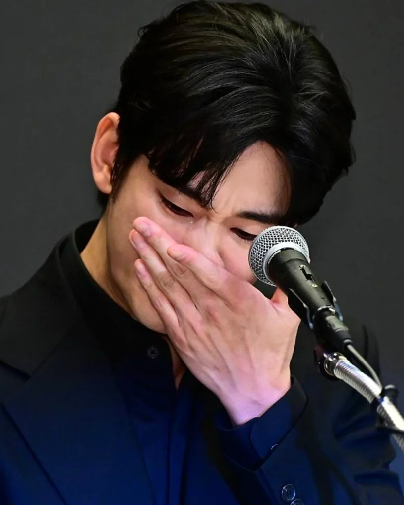Actor Kim Soo Hyun at a public event amidst legal action against malicious commenters